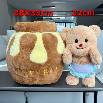 Plushie Honey Pot with Bear Stuffed Animal plush toy – – Small - pot & bear – Image 8 | Plushie Produce