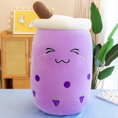 Plushie Jumbo Bubble Tea, 16 Styles, 9-28" | 22-70cm plush toy – – Grape/Closed Eyes – Image 9 | Plushie Produce