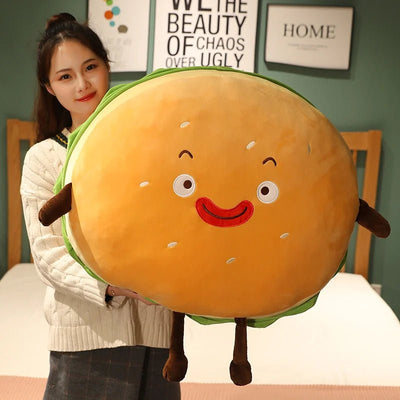 Plushie Kawaii Hamburger, Two Styles, 6-28" | 15-70 cm plush toy – – – Image 1 | Plushie Produce