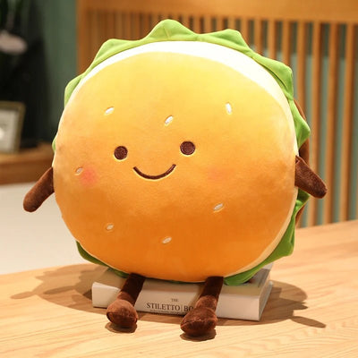 Plushie Kawaii Hamburger, Two Styles, 6-28" | 15-70 cm plush toy – – Smiling face – Image 3 | Plushie Produce