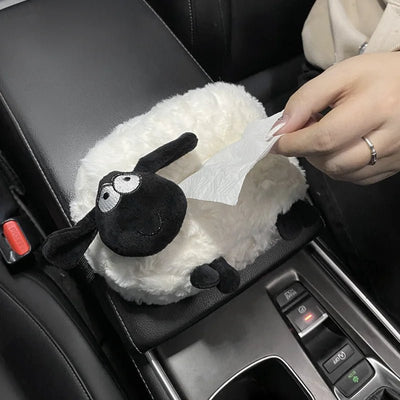 Plushie Lamb Tissue Box Holder for Cars plush toy – – – Image 3 | Plushie Produce