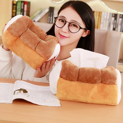 Plushie Novelty Loaf of Bread Tissue Holder, 10" | 25cm plush toy – – – Image 3 | Plushie Produce