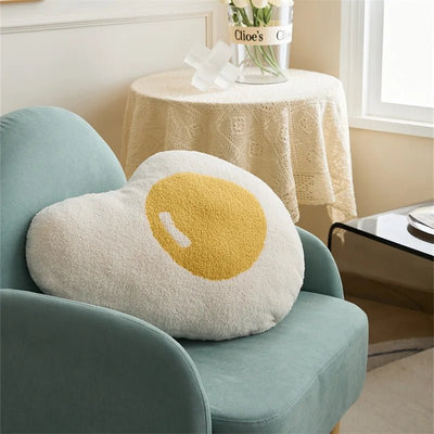 Plushie Poached Egg Throw Pillow, 20" | 50 cm plush toy – – – Image 1 | Plushie Produce