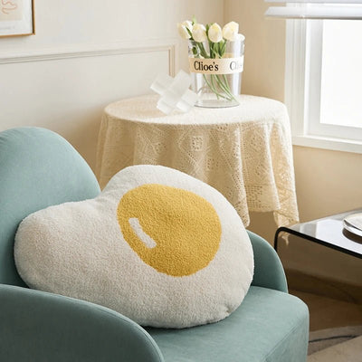 Plushie Poached Egg Throw Pillow, 20" | 50 cm plush toy – – – Image 5 | Plushie Produce