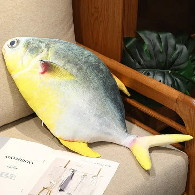 Plushie Realistic 3d Fish Collection, Four Fish, up to 39" | 100 cm long plush toy – – Pomfret – Image 10 | Plushie Produce