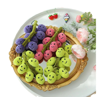 Plushie Smiling Stem of Grapes, 8-10" | 20-26 cm plush toy – – – Image 2 | Plushie Produce