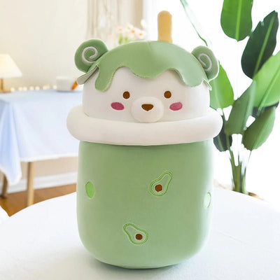 Plushie Teddy Bear Boba Teas, Three Styles, 10-16" | 25-40 cm plush toy – – green – Image 4 | Plushie Produce