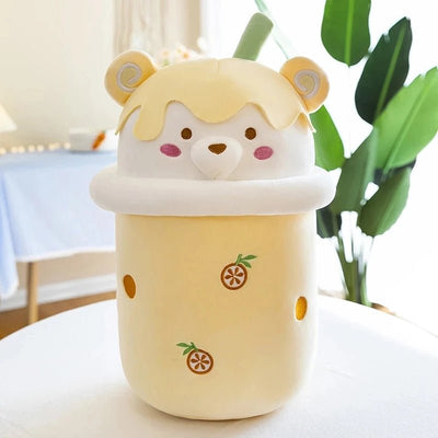 Plushie Teddy Bear Boba Teas, Three Styles, 10-16" | 25-40 cm plush toy – – Yellow – Image 7 | Plushie Produce