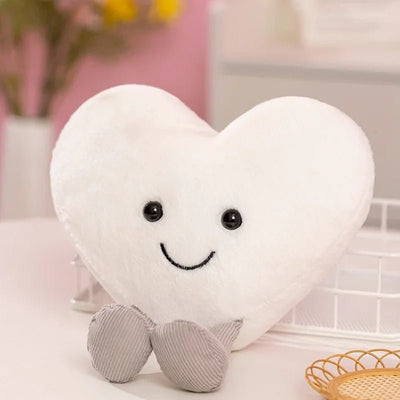 Plushie Valentine's Heart Plushie, Three Colors, 7-12" |18-30 cm plush toy – – White – Image 8 | Plushie Produce