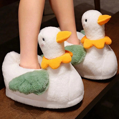 Plushie White Duck Slippers, US Men 6.5/ Women 8 plush toy – – – Image 1 | Plushie Produce