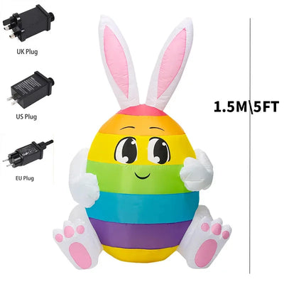 Rainbow Easter Bunny Egg Inflatable – 5FT Outdoor Lawn Decoration plush toy – – EU – Image 6 | Plushie Produce