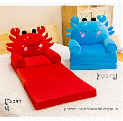 Red Rabbit Children's Reading Chair with Fold-Out Nap Mat plush toy – – – Image 3 | Plushie Produce