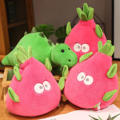 Reversible Dragon Fruit and Dinosaur Plushie – 2-in-1 Plush Toy plush toy – – – Image 1 | Plushie Produce