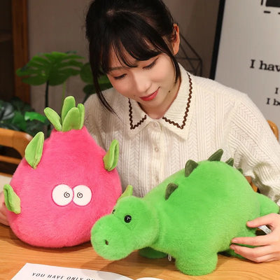 Reversible Dragon Fruit and Dinosaur Plushie – 2-in-1 Plush Toy plush toy – – – Image 7 | Plushie Produce