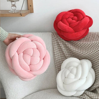 Rose Knot Plushie Throw Pillow, 11" | 28 cm 🌹 plush toy – – – Image 1 | Plushie Produce