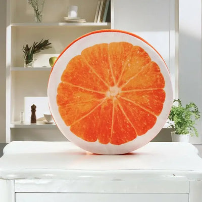 Sliced Fruit Seat Cushion Plushies, Six Styles, 13" | 32 cm plush toy – – Orange – Image 6 | Plushie Produce