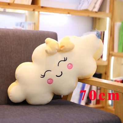 Smiling Kawaii Cloud Plushie, 20-35" | 50-90 cm plush toy – – 70cm yellow – Image 19 | Plushie Produce