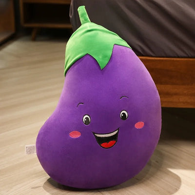 Smiling Vegetable Plush Toy, Four Veggies, 12-20" | 30-50 cm plush toy – – eggplant – Image 5 | Plushie Produce