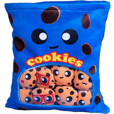 Snack Bag Pillow Plush Toy, Eight Styles, 16" | 40 cm plush toy – – Chocolate Chip Cookies (blue bag/ 6 pieces) – Image 10 | Plushie Produce
