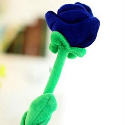 Stemmed Rose Plushies, Nine Colors, 13" | 32 cm plush toy – – Blue – Image 12 | Plushie Produce