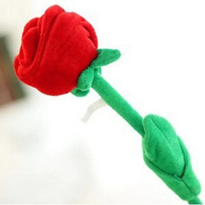 Stemmed Rose Plushies, Nine Colors, 13" | 32 cm plush toy – – Red – Image 10 | Plushie Produce