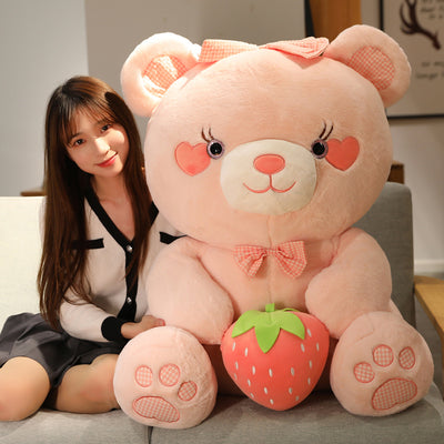 Strawberry Bear Stuffed Animal, 14-34" | 35-85 cm plush toy – – – Image 3 | Plushie Produce