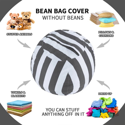 Striped Bean Bag Plushie Organizer | Stylish & Functional plush toy – – – Image 3 | Plushie Produce