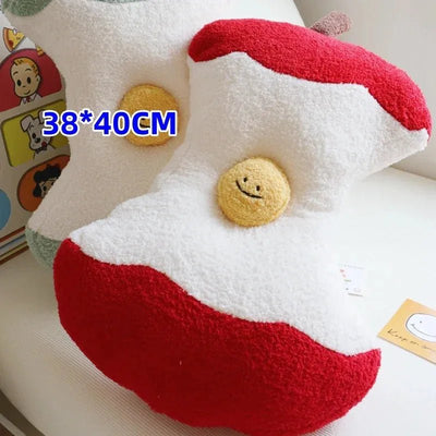 The Adorably Bitten Apple Plushie, 2 Colors plush toy – – red/ Apple core – Image 9 | Plushie Produce