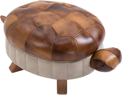 Turtle Time Faux Leather Ottoman - Five Colors plush toy – – Brown – Image 8 | Plushie Produce