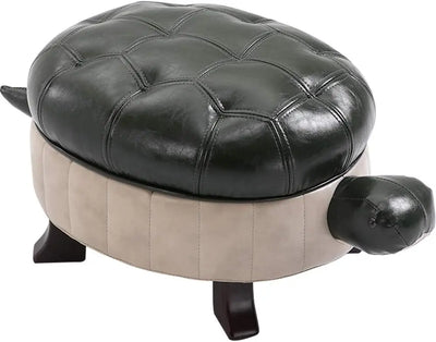 Turtle Time Faux Leather Ottoman - Five Colors plush toy – – Dark Green – Image 9 | Plushie Produce