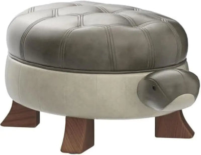 Turtle Time Faux Leather Ottoman - Five Colors plush toy – – Grey-Green – Image 11 | Plushie Produce