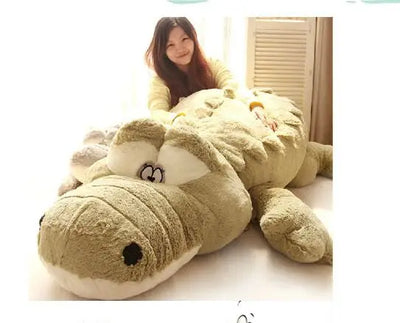 Ultimate Jumbo Cross-Eyed Crocodile, 6.5' | 200 cm plush toy – – Green – Image 1 | Plushie Produce
