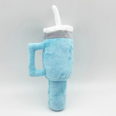 Water Bottle Squeaky Plush Toy for Dogs – Two Colors - 11" | 27 cm plush toy – – blue – Image 7 | Plushie Produce