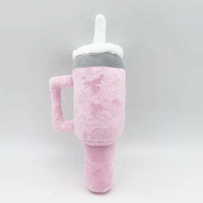 Water Bottle Squeaky Plush Toy for Dogs – Two Colors - 11" | 27 cm plush toy – – pink – Image 8 | Plushie Produce