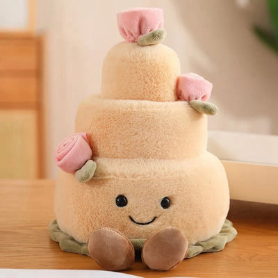 Wedding Cake Plushie, Two Colors, 12" | 30 cm plush toy – – Beige – Image 4 | Plushie Produce