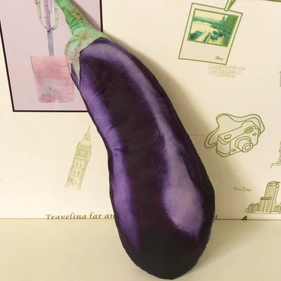 Giant Realistic Fruit &amp; Vegetable Plushies, 12 Styles, 17-34" | 42-87cm plush toy – – Eggplant 78x27 – Image 3 | Plushie Produce