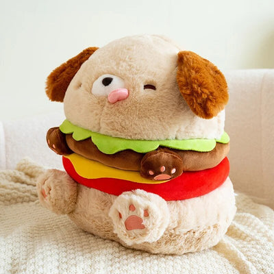 Hamburger Dog Plushie, 9-14" | 23-35 cm plush toy – – – Image 4 | Plushie Produce