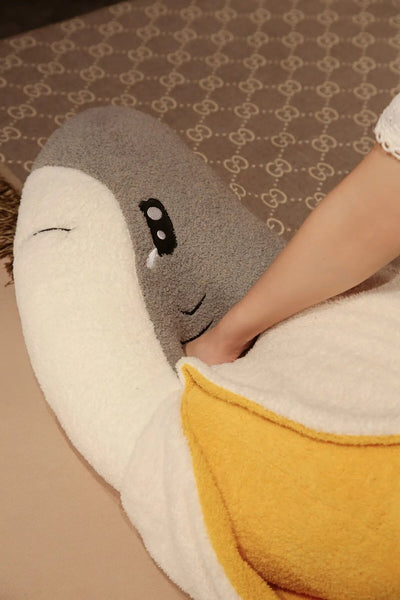 Jumbo Banana Shark Plushie, 18-43" | 45-110 cm plush toy – – – Image 3 | Plushie Produce