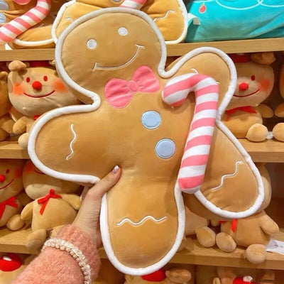 Large Gingerbread Cookie Plushie with Candy Cane, 17-24" | 42-60 cm plush toy – – 42CM – Image 1 | Plushie Produce