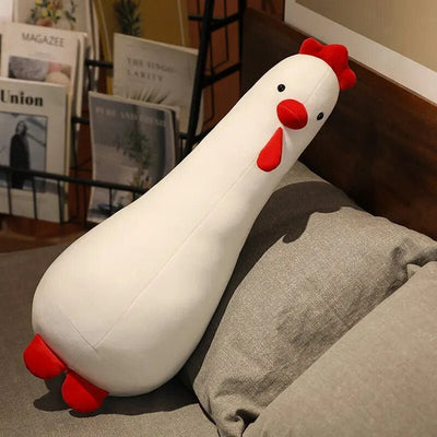 Long-Necked Squishy Chicken Plushie, Two Colors, 16-39" | 40-100 cm plush toy – – White – Image 1 | Plushie Produce