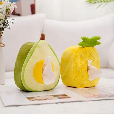 Plush Fruit Tissue Holder for Cars: Three Fruits plush toy – – – Image 5 | Plushie Produce