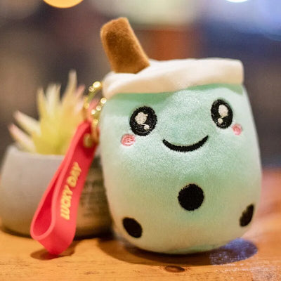 Plushie Bubble Tea Keychain, 12 Varieties, 4" | 10 cm plush toy – – green open – Image 6 | Plushie Produce