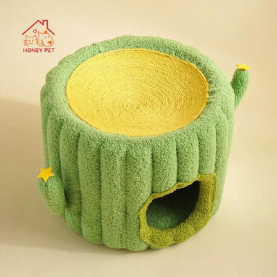 Plushie Cactus Oasis Cat Bed with Sisal Hemp and Velvet, 12.7" | 32.5 cm plush toy – – – Image 2 | Plushie Produce