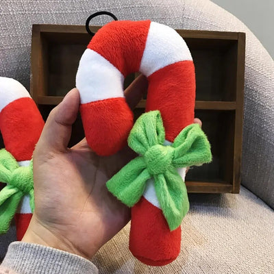 Plushie Candy Cane Chew Toy, 7" | 17 cm plush toy – – – Image 5 | Plushie Produce