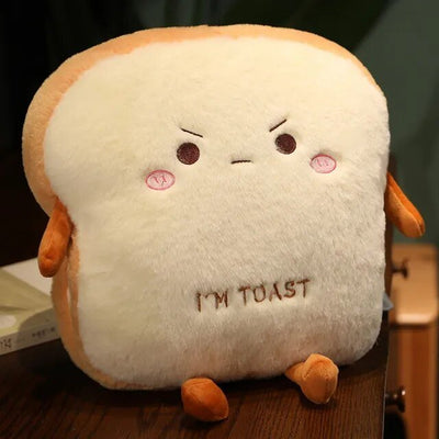 Plushie Cartoon Slice of Toast, 20" | 50 cm plush toy – – Angry – Image 5 | Plushie Produce