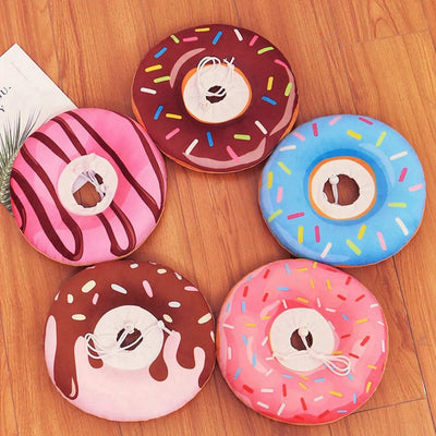 Plushie Donut Recovery Collar, Five Styles, For Pets to 19 lbs. (9 kg) plush toy – – – Image 10 | Plushie Produce