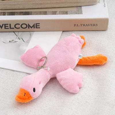 Plushie Duck Keychain: Three Colors, 6" | 15 cm plush toy – – Pink – Image 7 | Plushie Produce