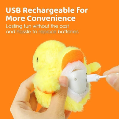Plushie Duck Rechargeable Flapping Cat Toy, 6" | 15 cm plush toy – – – Image 2 | Plushie Produce
