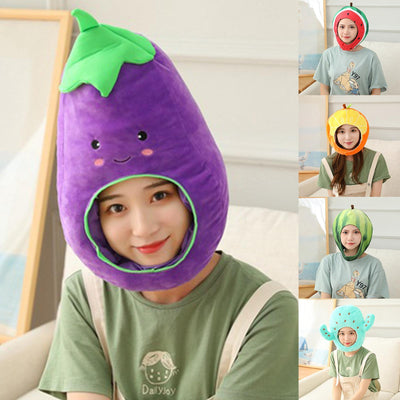Plushie Eggplant Hat, 18" | 46 cm plush toy – – – Image 3 | Plushie Produce