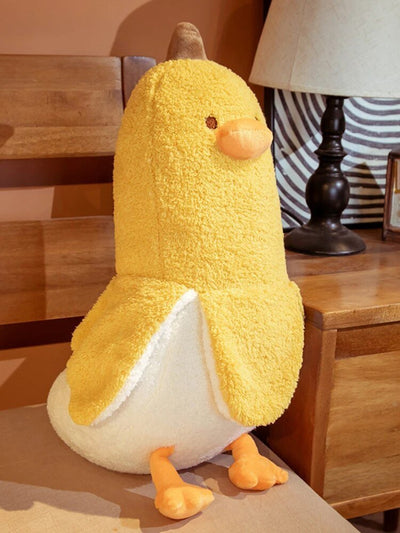 Plushie Fuzzy Banana Duck, Two Colors, 20" | 50 cm plush toy – – Yellow – Image 2 | Plushie Produce
